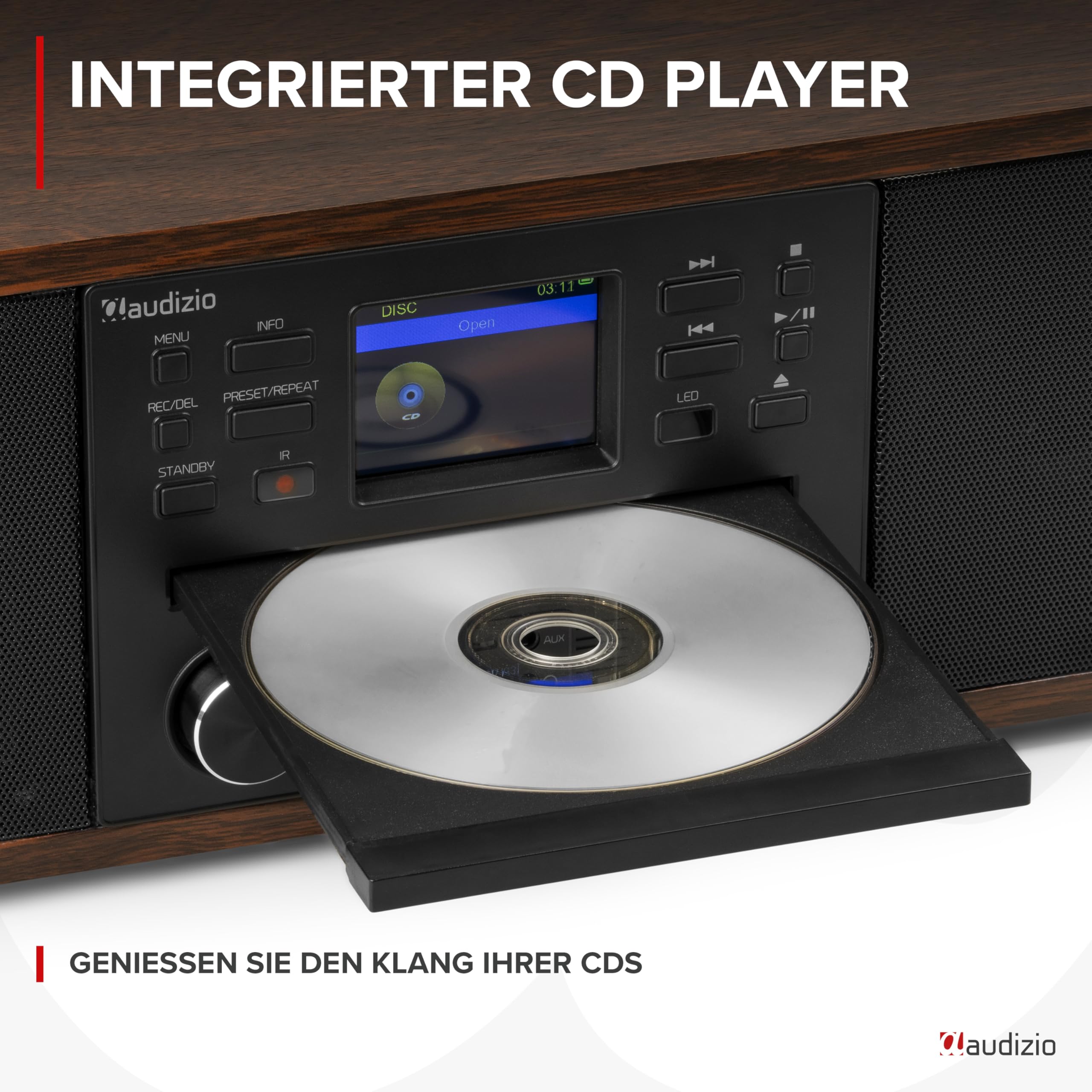 Audizio Avola: DAB+ Internetradio Mit CD-Player | WLAN, Bluetooth & FM | Hochwertiger Sound | DAB Plus Radio in Holz Braun