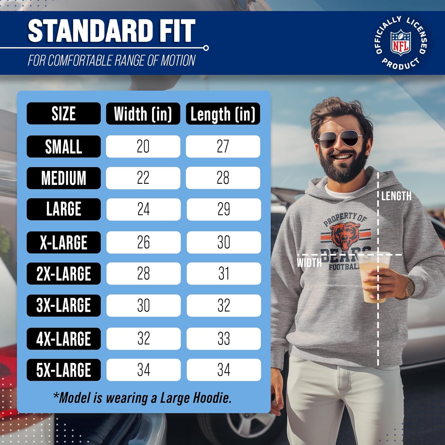 Team Fan Apparel NFL Adult Property Of Hooded Sweatshirt - Cotton & Polyester - Stay Warm & Represent Your Team in Style - Image 6