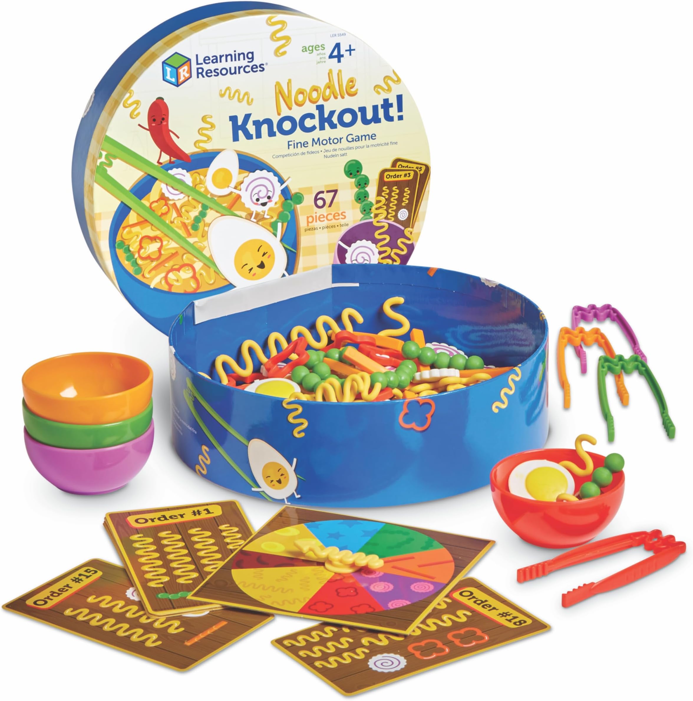 Learning Resources Noodle Knockout Fine Motor Game Fine Motor Skills Toys 67 Pieces for Ages 4+