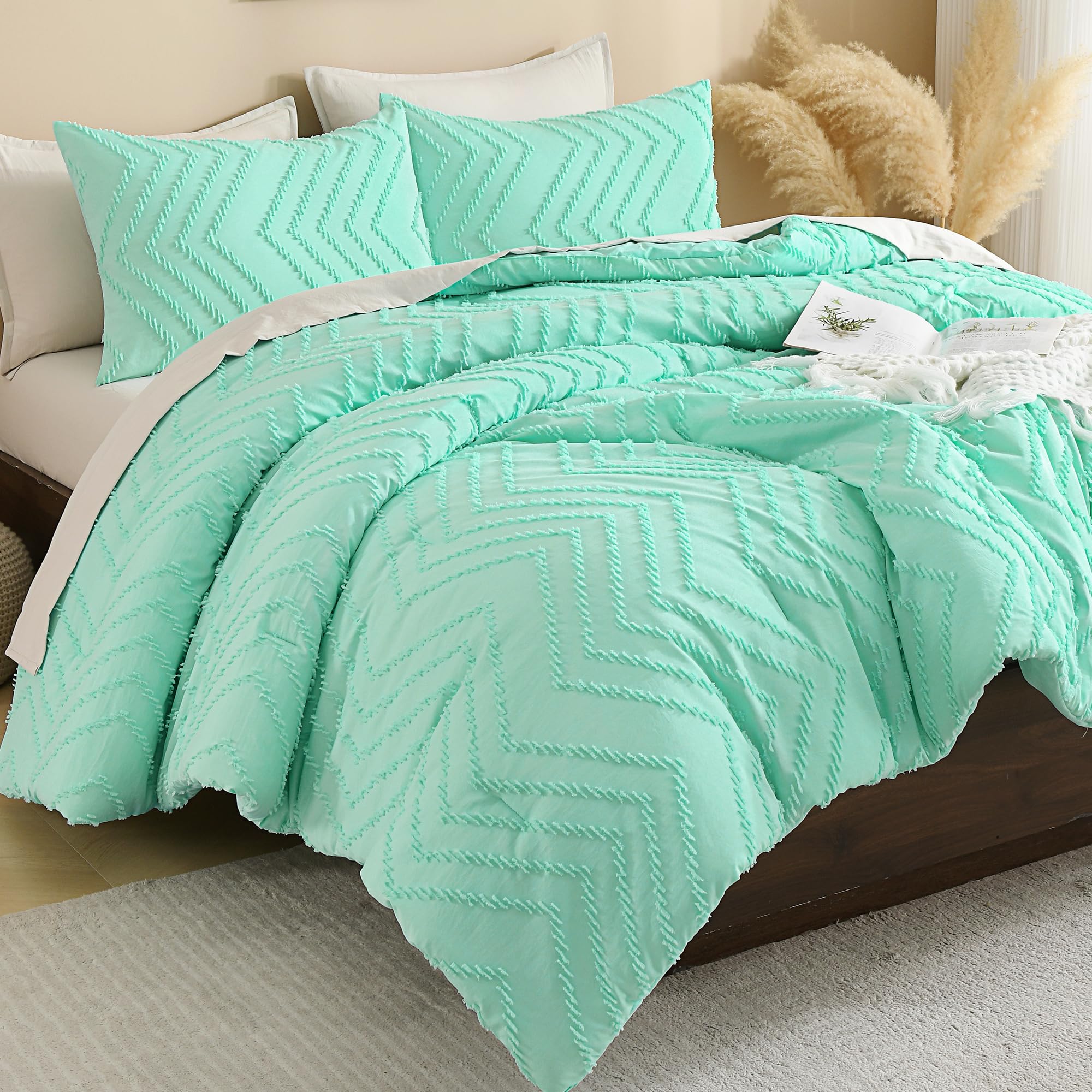 Photo 1 of Andency King Comforter Set - 3 Pc Mint Green Bedding