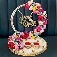 Vissera Engagement Ring Plate | Ring Platter for Engagement Ceremony | Fancy Tray with Customized Name for Couple | Engagement Decoration Items for Wedding
