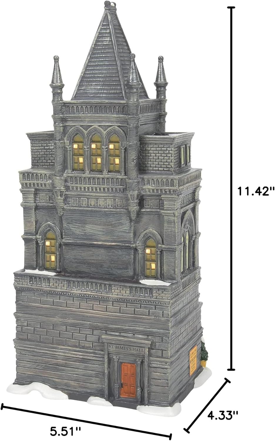 Department 56 Dickens Village St. James Concert Hall Lit Building, 11.42 Inch, Multicolor