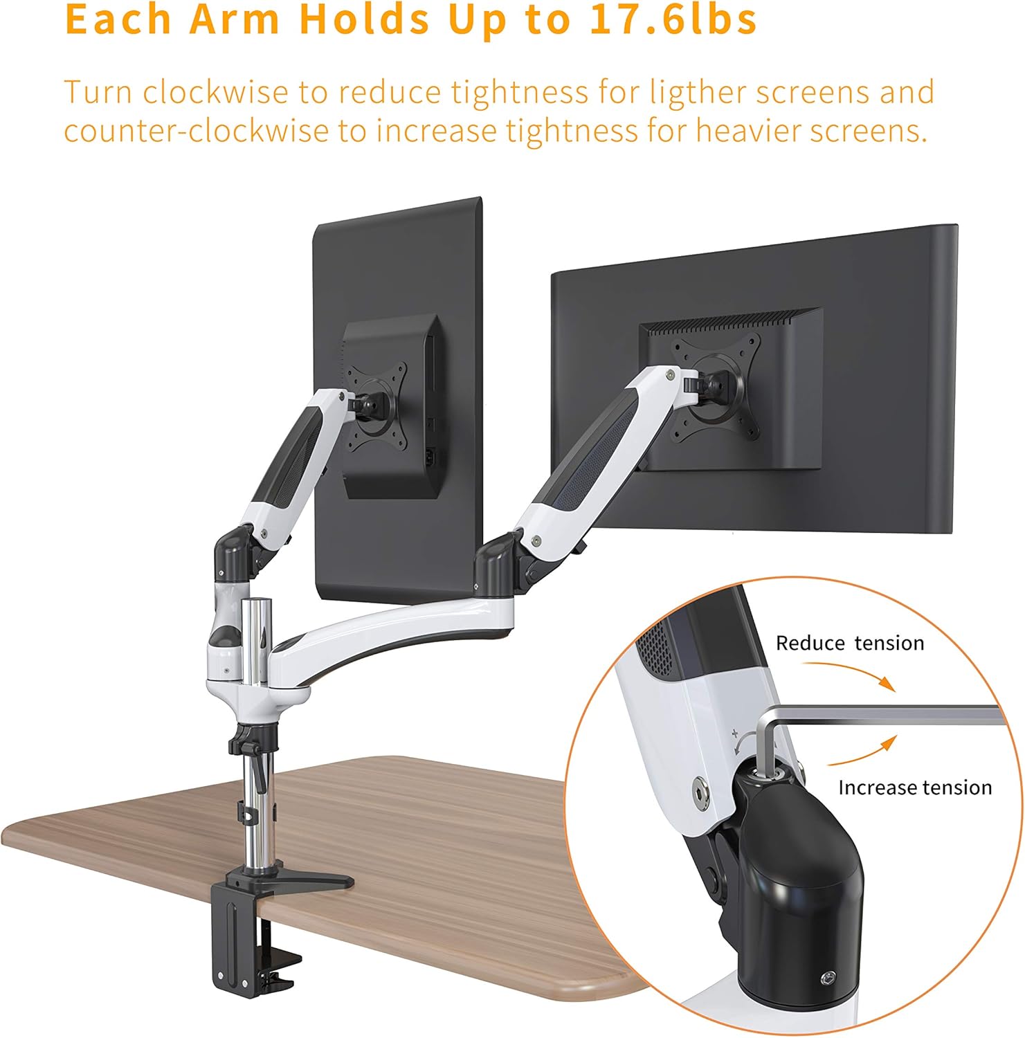 Uр Tо 40% оƒƒ Dual Screen Desk Mount & Computer Monitor Stand with Stacking Height Adjustment Arm - for Flat Panel Screens, LCD, LED, and TV - with Full Motion Swivel & Tilt - for up to 27-inch Screens