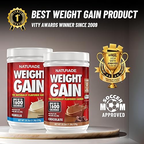 Miniatura 11 de Naturade - Mezcla de bebida natural para ganar peso - Sin gluten, sabor delicioso, 1600 calorías por porción - Ganador de masa con carbohidratos y