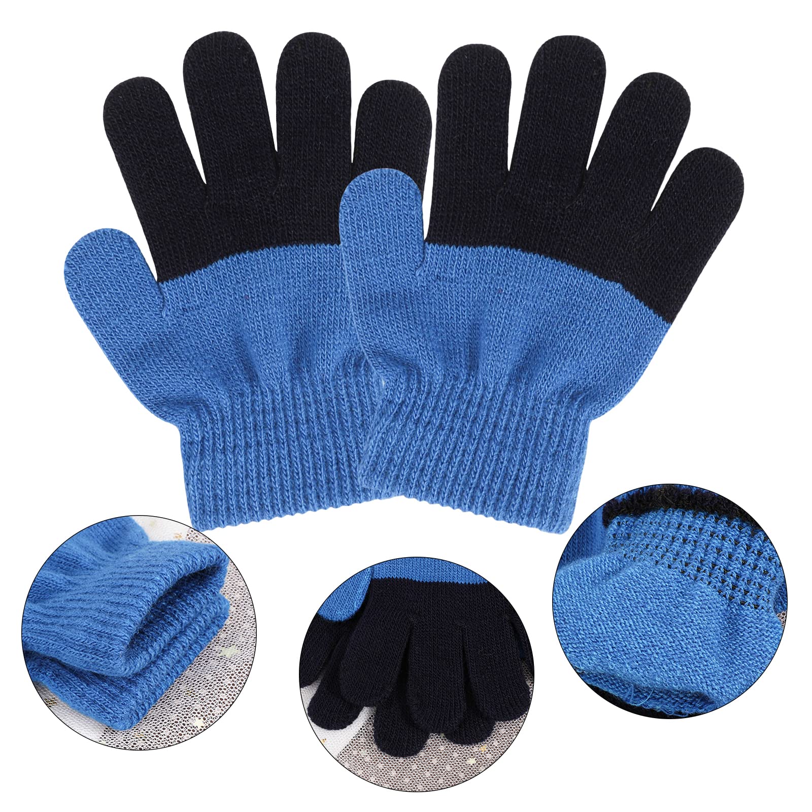 6 Paia Guanti Magici Invernali Per Bambini 5-13 Anni - Guanti In Maglia Termica Con Dita Intere