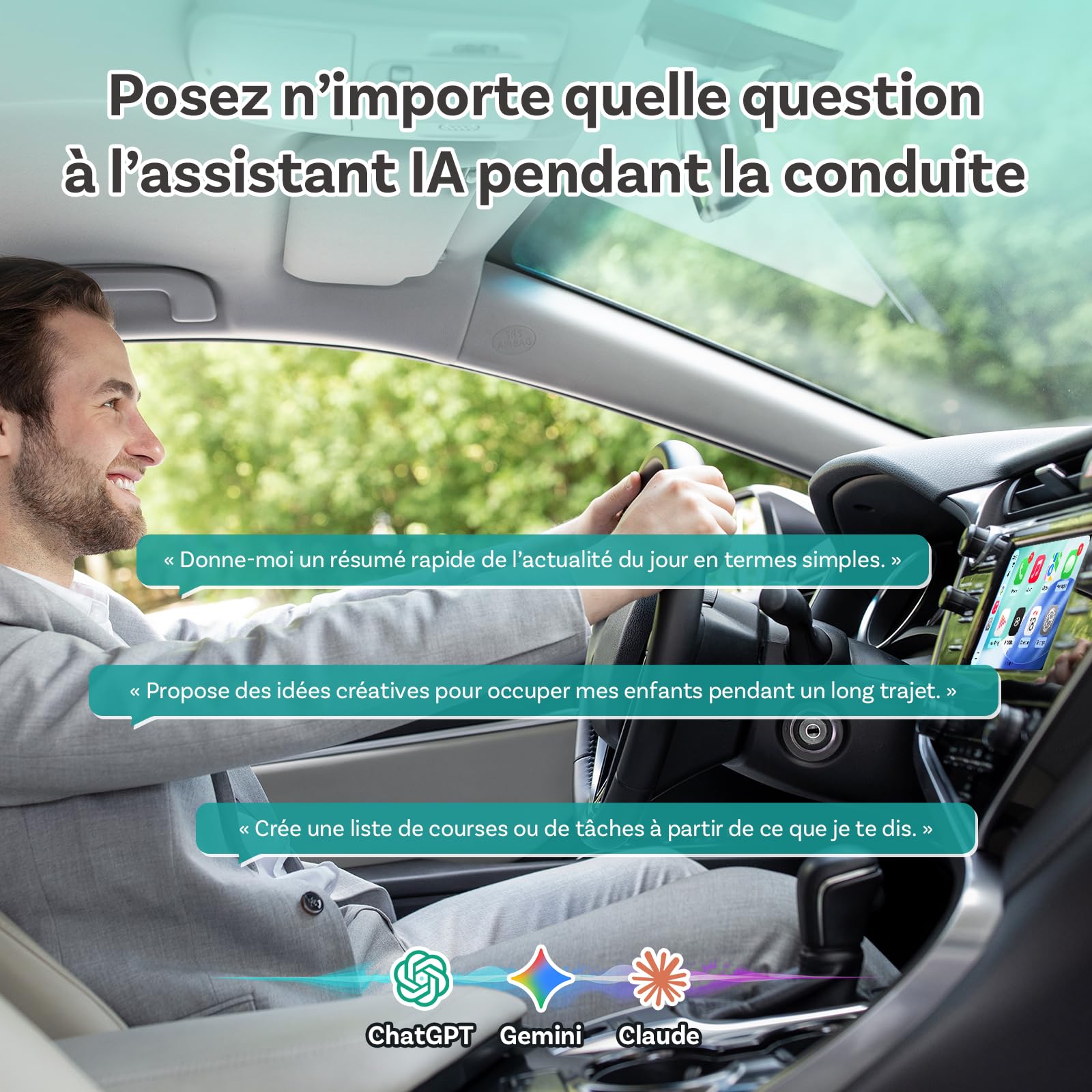 OTTOCAST Mini Pico 2026 Adaptateur CarPlay & Android Auto sans Fil, WiFi 6 & Bluetooth 5.4, Mini Dongle USB Plug & Play, Conversion CarPlay/Android Auto Filaire en Wireless