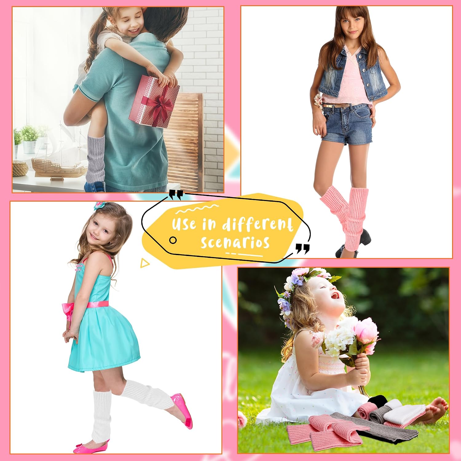 8 Pairs Ballet Leg Warmers Dance Ankle Knitted Warmers for Girls Toddler Teens Practice Yoga Sports Casual