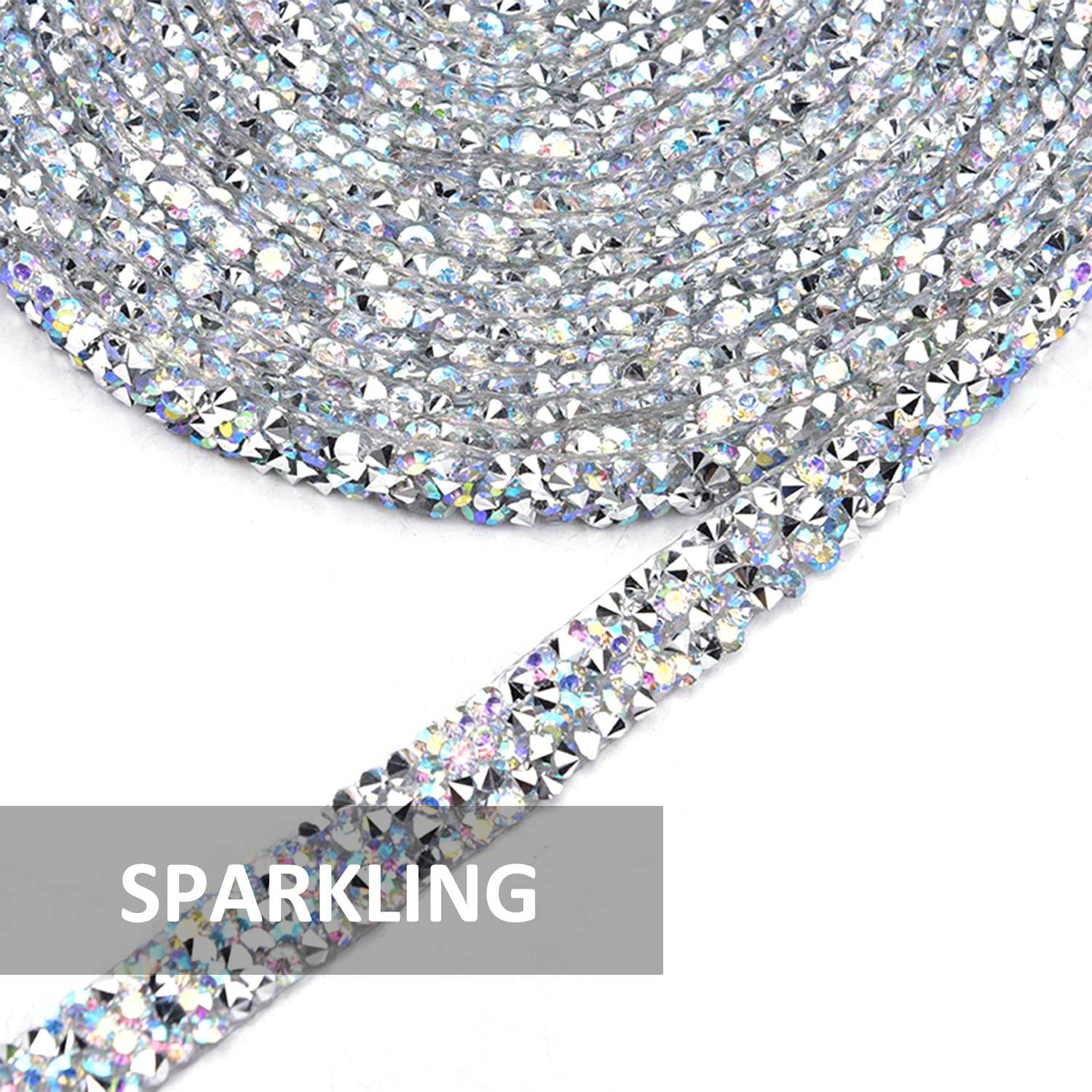 Nastro Strass Cristallo - 3 Rotoli Oro (1.5cm, 2cm, 3cm) - Per Decorazioni Matrimonio E Feste