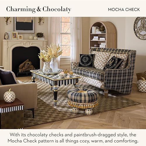 Miniatura 3 de MACKENZIE-CHILDS Reloj de pared pequeño con diseño de cuadros moca