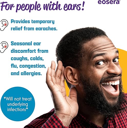 Miniatura 3 de Eosera Ear Pain MD® - Gotas para los oídos al 4% de lidocaína para un alivio máximo del dolor, tratamiento de acción rápida y adormecedora