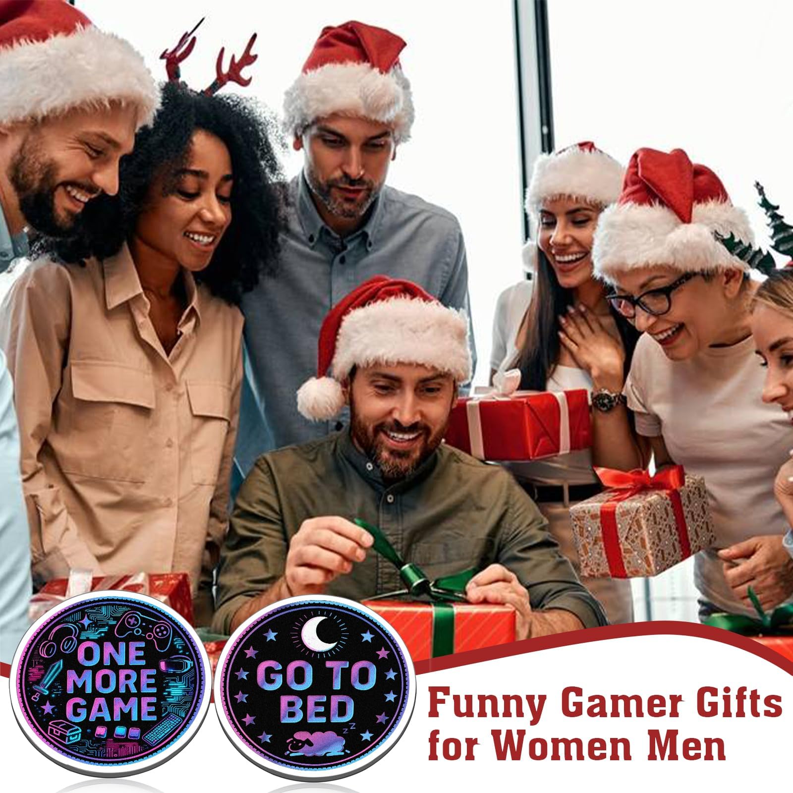 Gamer Gifts for Men - Double Sided Decision Maker Coin Gamer Gifts for Boys 8-12, Gamers Dad Fathers Day Gift Nerdy Giftt for Men Boyfriend Husband Birthday Fathers Day Unique Gift for Gamers Dad