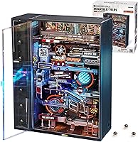 ROKR The Last City Marble Run 3D Puzzle Kit for Adults - Cyberpunk DIY Model Building with Automated Lift & LED Modes