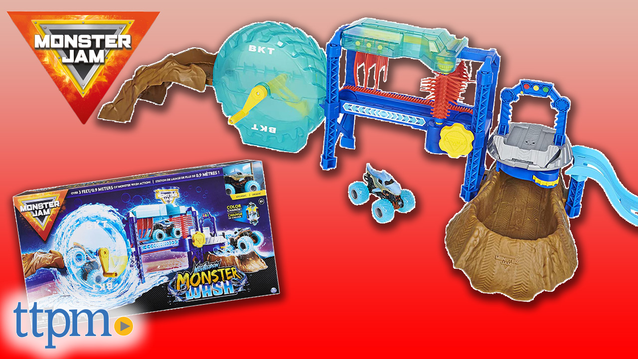 ミニカー Monster jam megalodon monster wash Monster Jam, Megalodon Monster Wash Playset, Color-Changing Truck