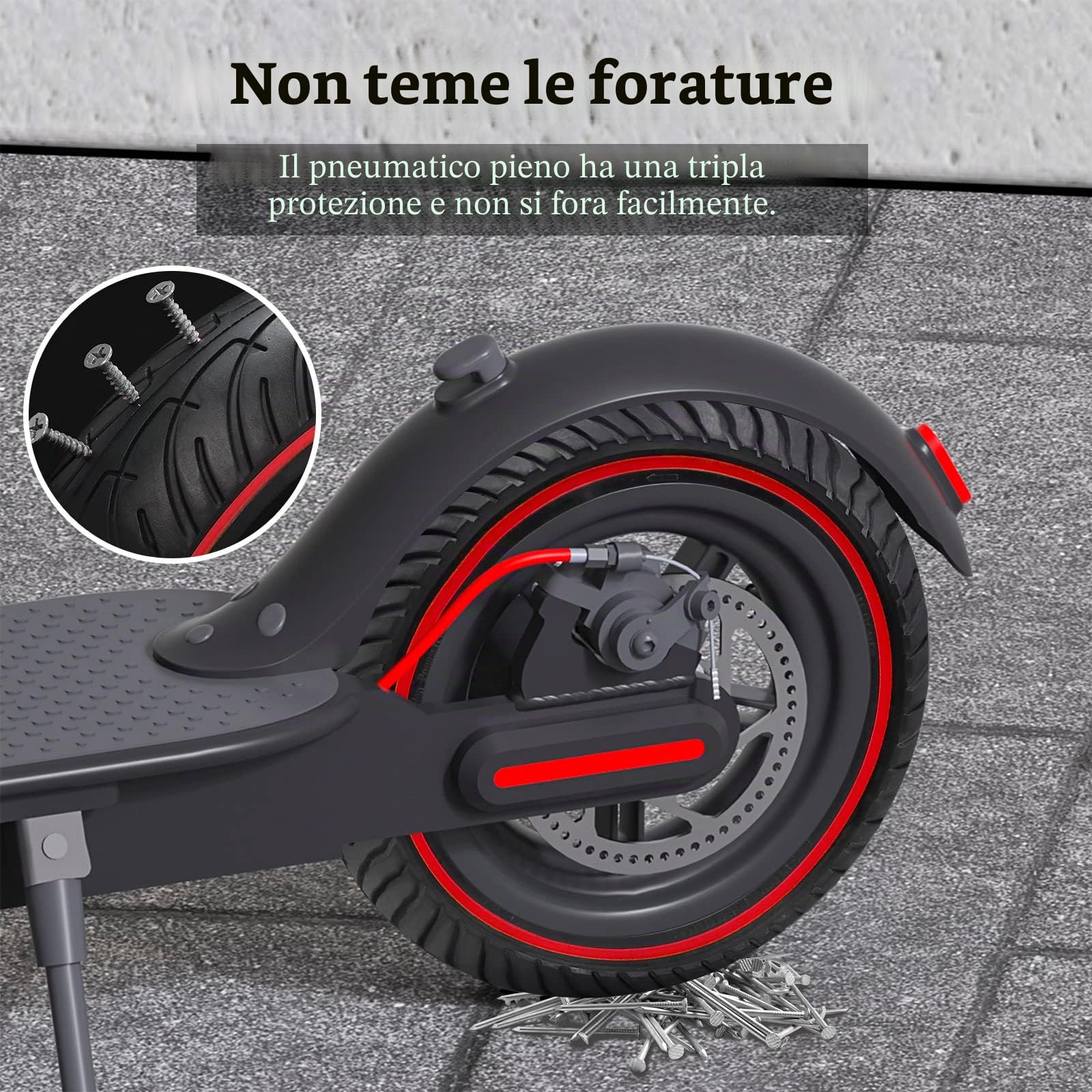 Gomme Piene Monopattino 8 1/2 x 2 per Xiaomi M365 PRO Pro2 1S 3, Gomma Piena Monopattino Antiforatura, Ruota Monopattino Elettrico 8,5 Pollici, 50/75-6.1 Pneumatico di Ricambio Antiscivolo