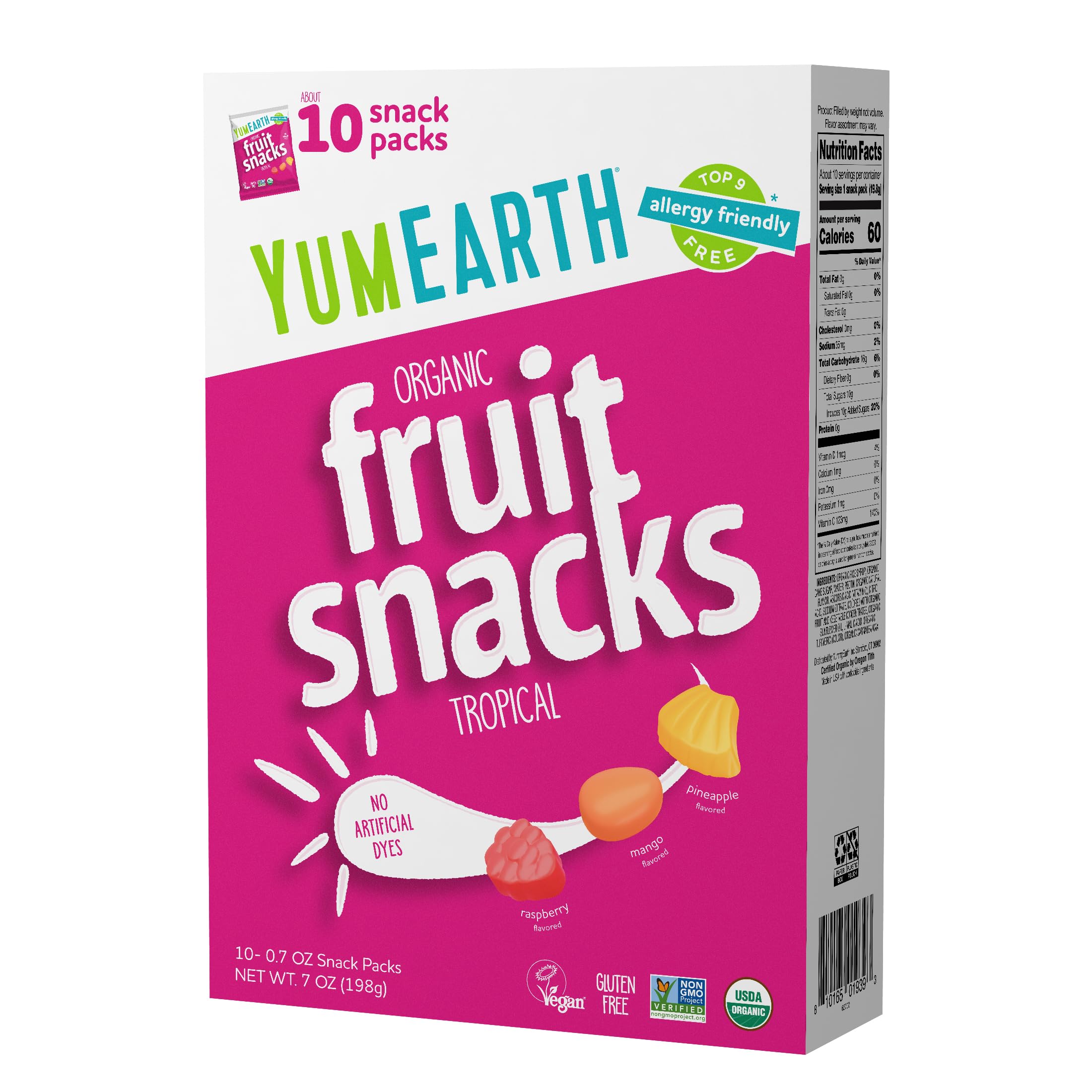 Organic Tropical Fruit Snacks, 0.7 Ounce (Pack of 10)