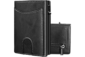 UNOSEKS Credit Card Holder for Men RFID Blocking, Tri-fold Pop Up Mens Wallet