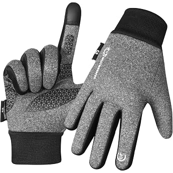 WESTWOOD FOX Running Gloves Touchscreen Non-Slip Elastic Inner Gloves Windproof Light Reflective Winter Gloves Hiking Camping Cycling Gloves Men Women