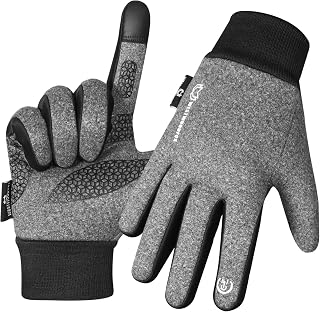 WESTWOOD FOX Winter Windproof Thermal Gloves for Running, Touch Screen, Non-slip Silicone Gloves, Cycling Gloves for Men and Women, Elastic Cuffs for Driving, Skiing, Skiing