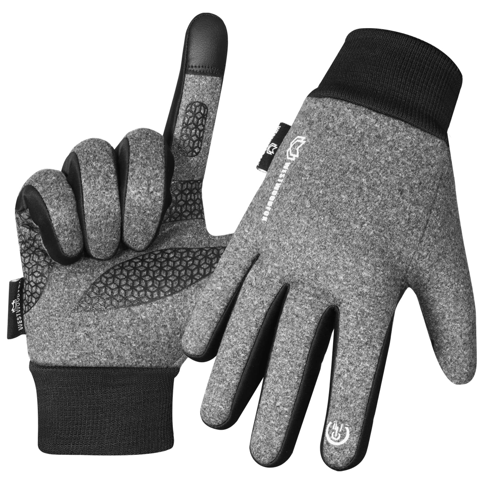 Guanti Invernali Termici WESTWOOD FOX WFX - Antiscivolo E Touch Screen - Per Corsa, Bici, Moto - Unisex (Nero, XL)