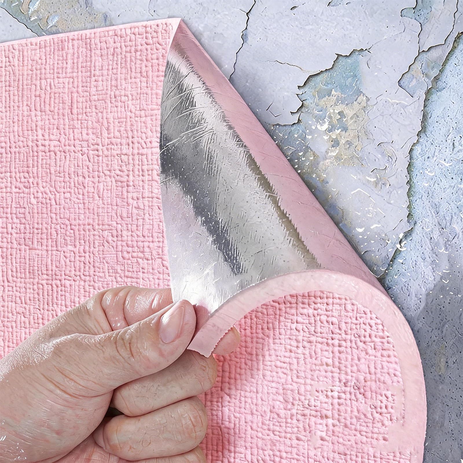 BVCL Waterproof Peel and Stick Wallpaper - 5mm Thermal Insulated 3D Textured Foam Wall Sticker, Moisture-Proof Anti-Collision Upholstered Self-Adhesive(Pink,50cmx20m)