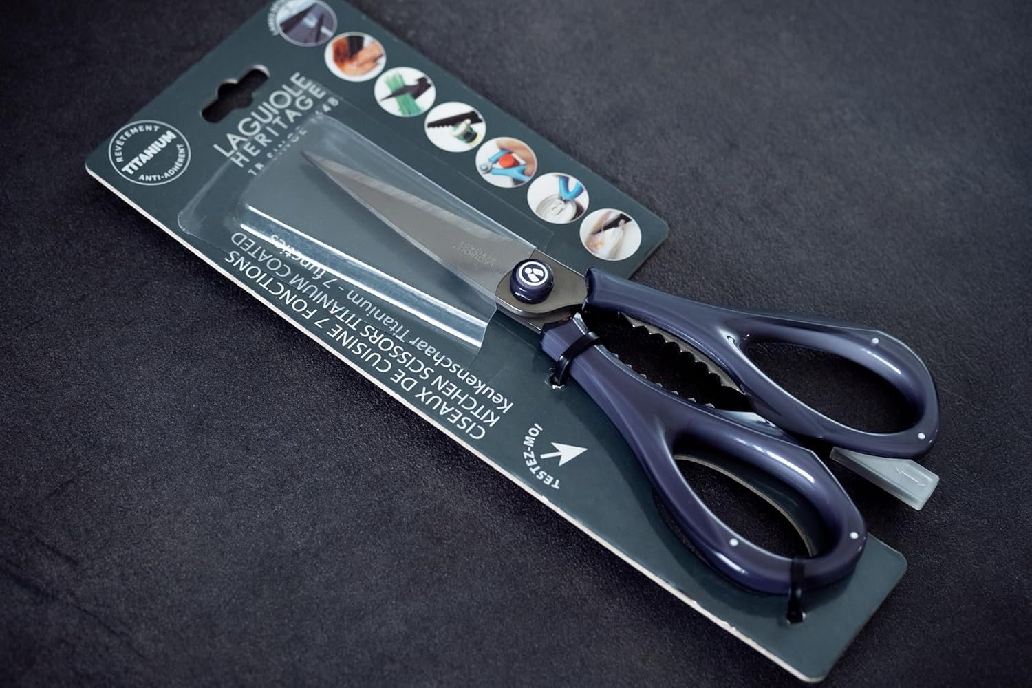 Laguiole Evolution - Kitchen Scissors Design - Multifunctional Professional - High-end Poultry Shears (Black)