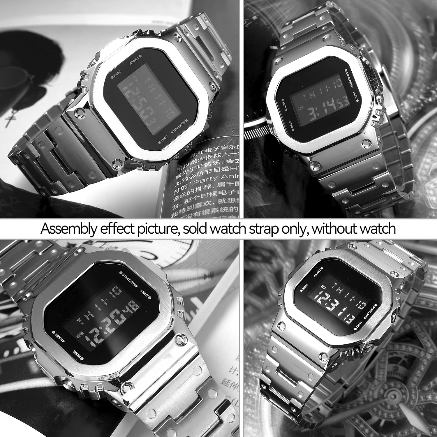 Quick-release Strap Replacement Metal Watch Band Compatible With Casio For G-SHOCK GM5600 GM-5600B Stainless Steel Watchband