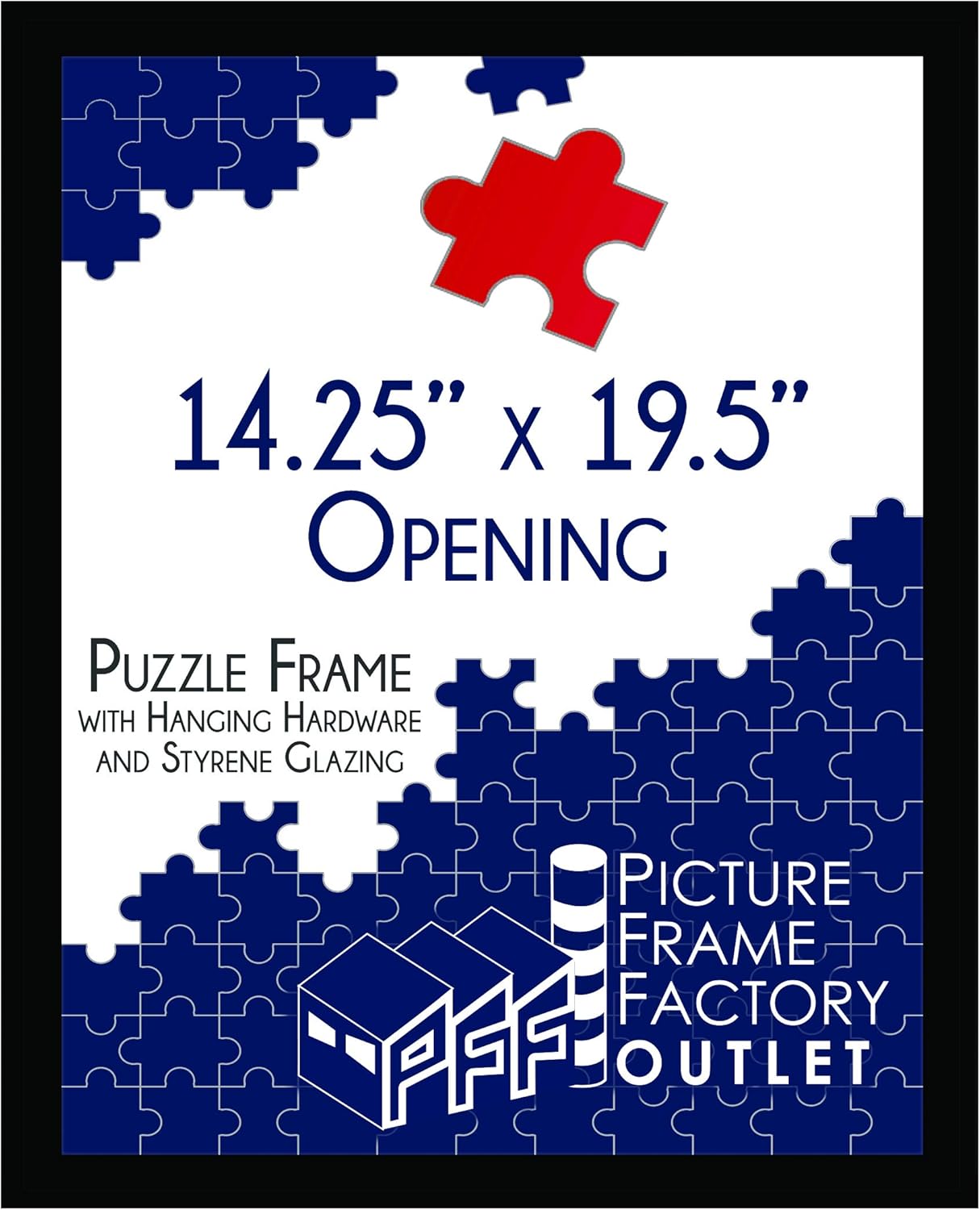 PFFO 14.25x19.5 Puzzle Frame for Jigsaw Puzzle Wall Decor, Black Picture Frame for Modern or Traditional Style