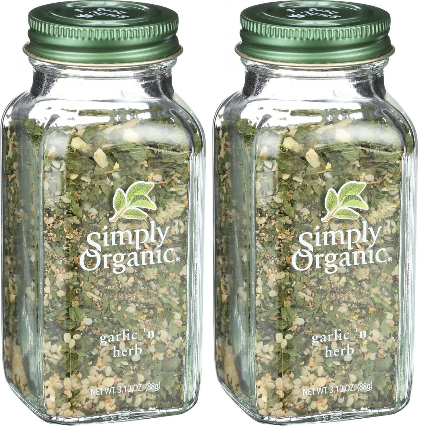 Simply Organic Garlic 'N Herb Salt-free Spice Blend, 3.1 Ounce Jar, Light Lemon Zest, Great on Veggies, Chicken Fish and More