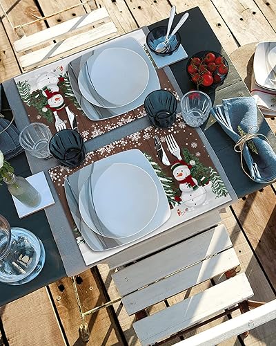 Miniatura 10 de Tie-Dye Table Placemats for Dining Table Set of 4,Cotton Linen Cloth Kitchen Place Mats with Pocket,Washable Burlap SquareRectangleRoundOblong Table