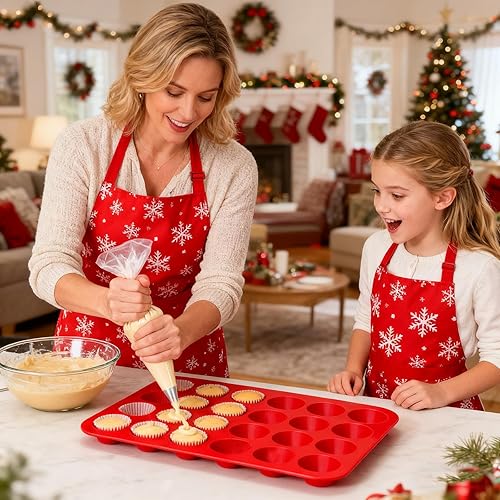 Miniatura 6 de Molde de silicona antiadherente para magdalenas, 24 tazas, ideal para hacer pasteles de magdalenas, pan, galletas, tarta - Forros para magdalenas