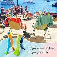 Vista 5 de Paquete de 4 clips para toallas de playa con diseño de pez loro, paquete de 2 toallas de playa, toallero para sillas de playa, pinzas de ropa