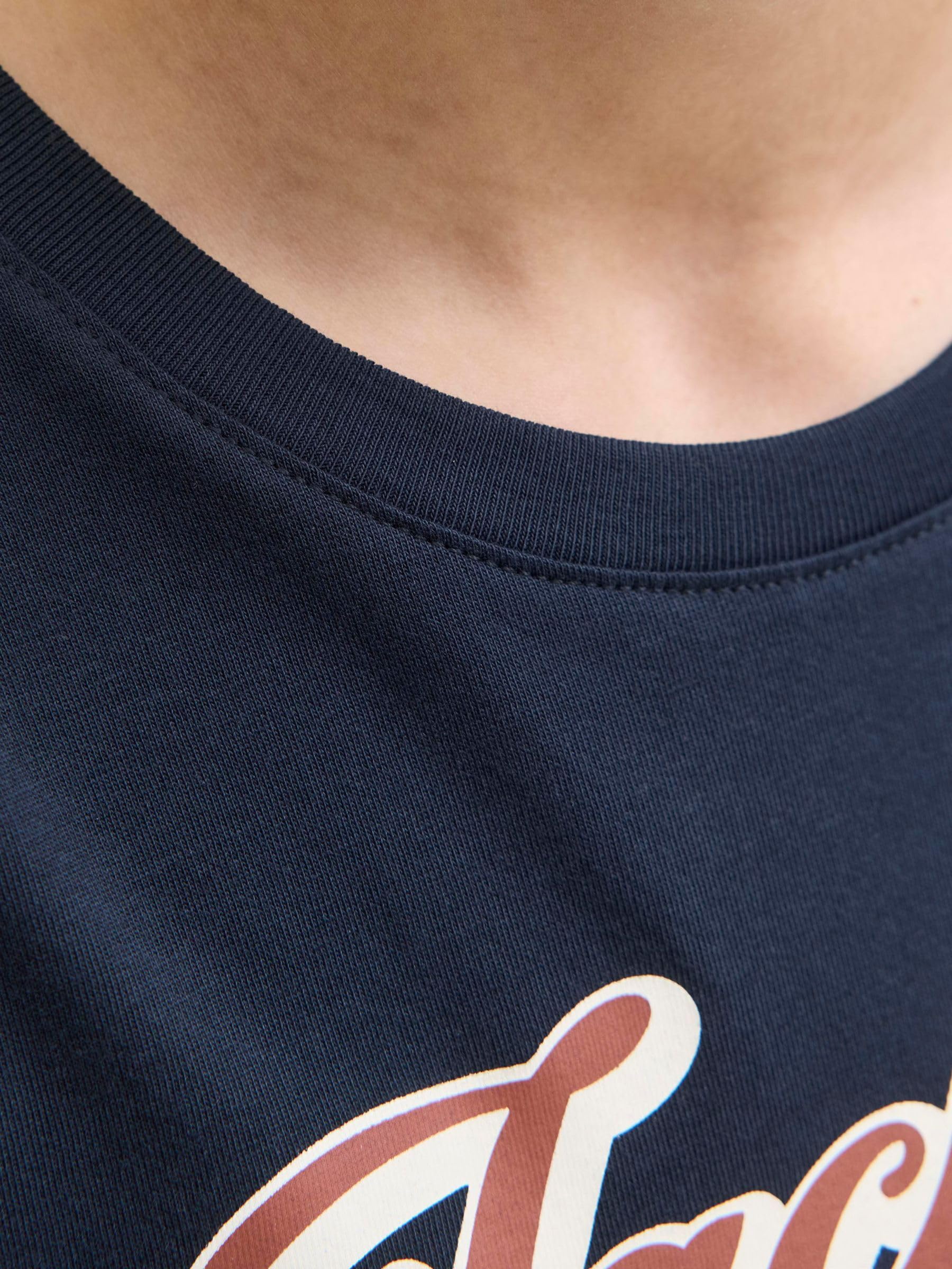 JACK & JONES Jjelogo Tee Ls O-NEC 2 Col Aw25 Noos JNR Jjelogo T-Shirt Ls O-NEC 2 Col Aw25 Noos JNR Homme (Lot de 1)