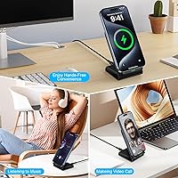 Vista 6 de Samsung - Cargador inalámbrico de carga rápida, soporte inalámbrico para teléfono Android para Samsung Galaxy S26 S25 S24 Ultra S24 S23 FE S22 S21