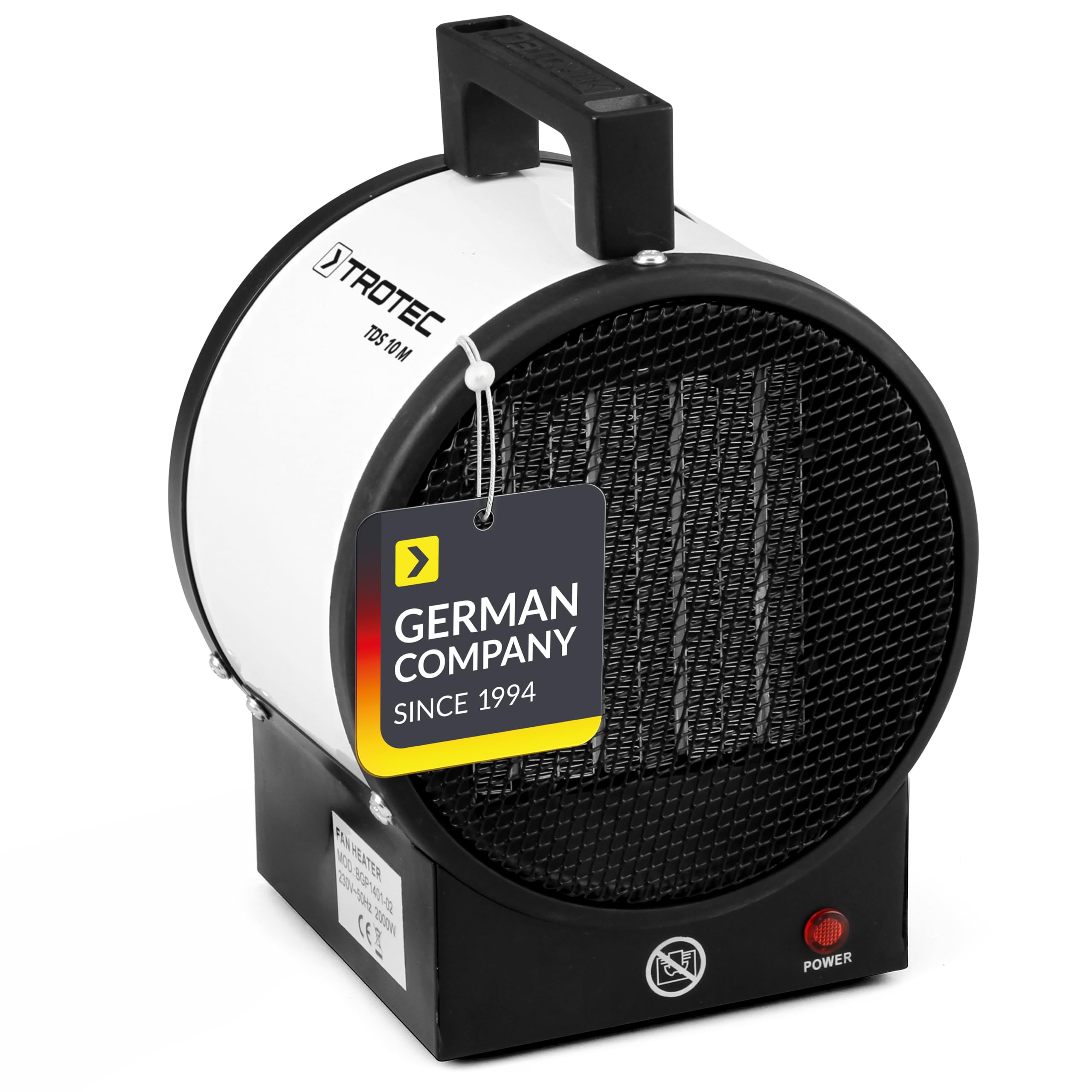 TROTEC TDS 10 M Bauheizer elektrisch – Heizleistung 1 kW/2 kW