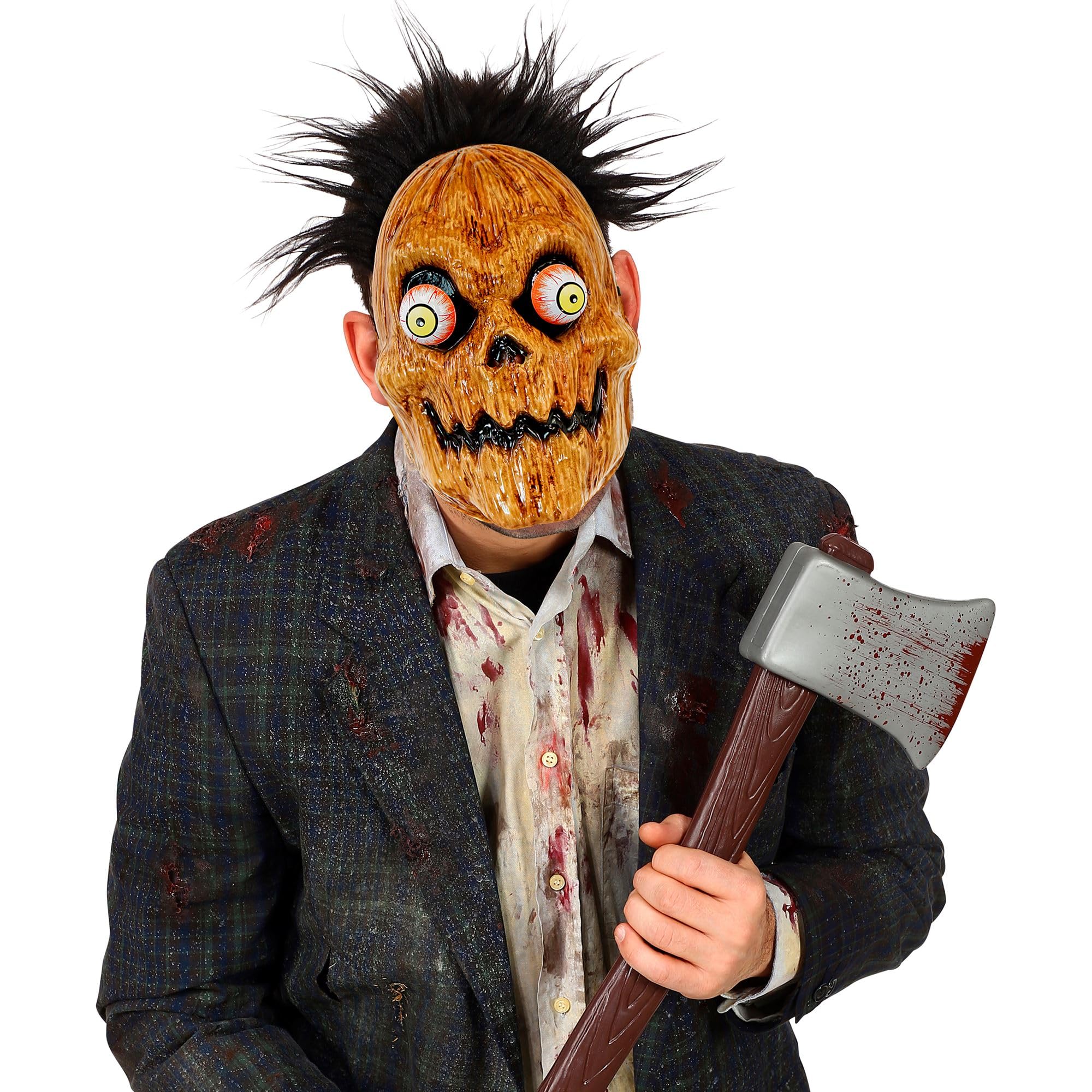 W WIDMANN MILANO Party Fashion - Wiggle Eyes Mask Adult Horror Face Mask for Halloween Carnival, Orange Pumpkin - Image 4