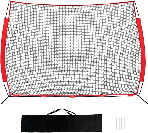 Portable Backstop Net, Barrier Netting, Lacrosse, Baseball, Softball, Soccer, Basketball, Baseball Net, Protective Screen with Carry Bag, Baseball