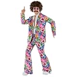Groovy Mens Hippie Costume, Retro 60s Suit for Men, Adult Groovy Costumes, Vintage Hippie Outfit