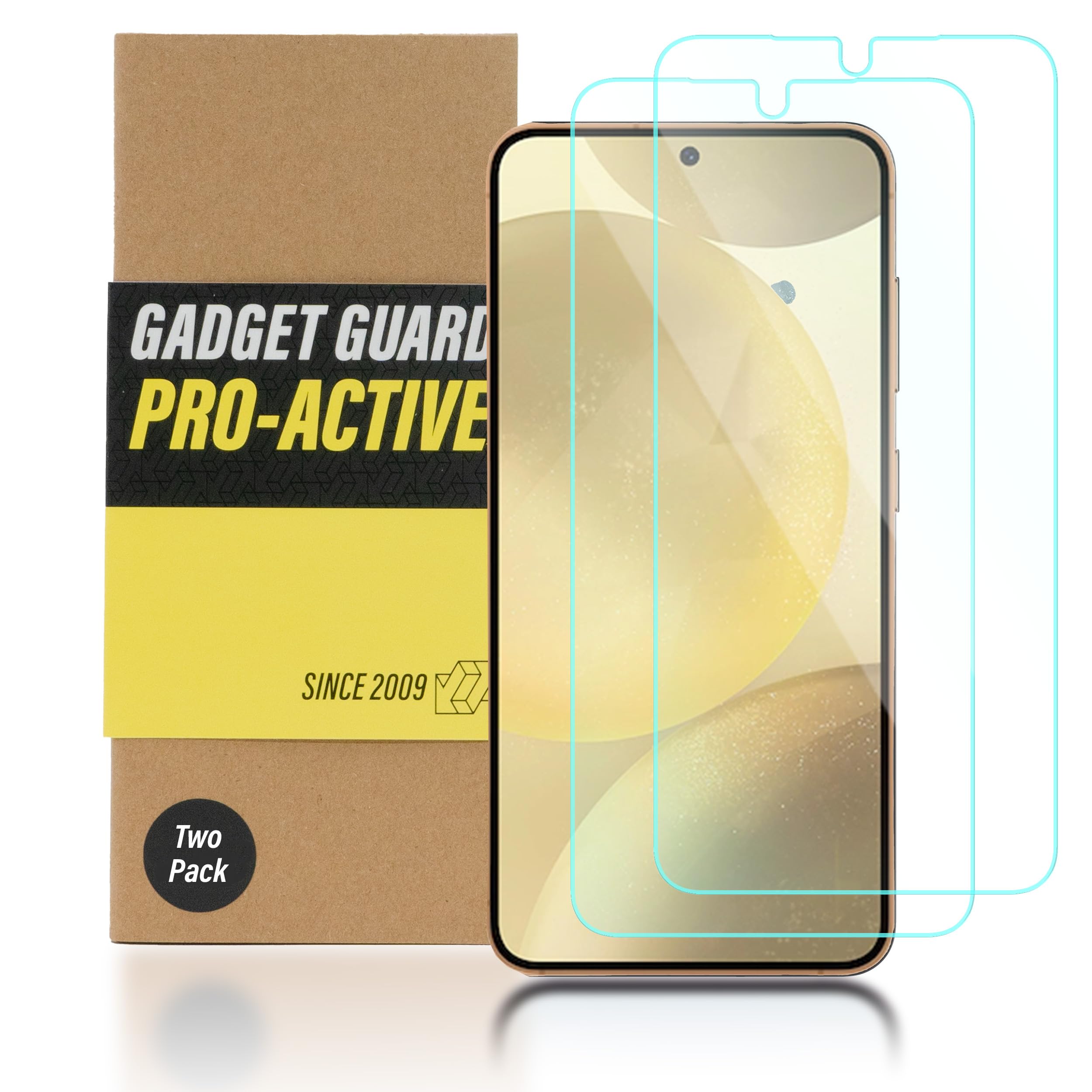 Gadget Guard Glass for Galaxy S24 Screen Protector [Pro-Active Shatterproof] Screen Protector Galaxy S24 Tempered Glass Full Coverage Protection, 2