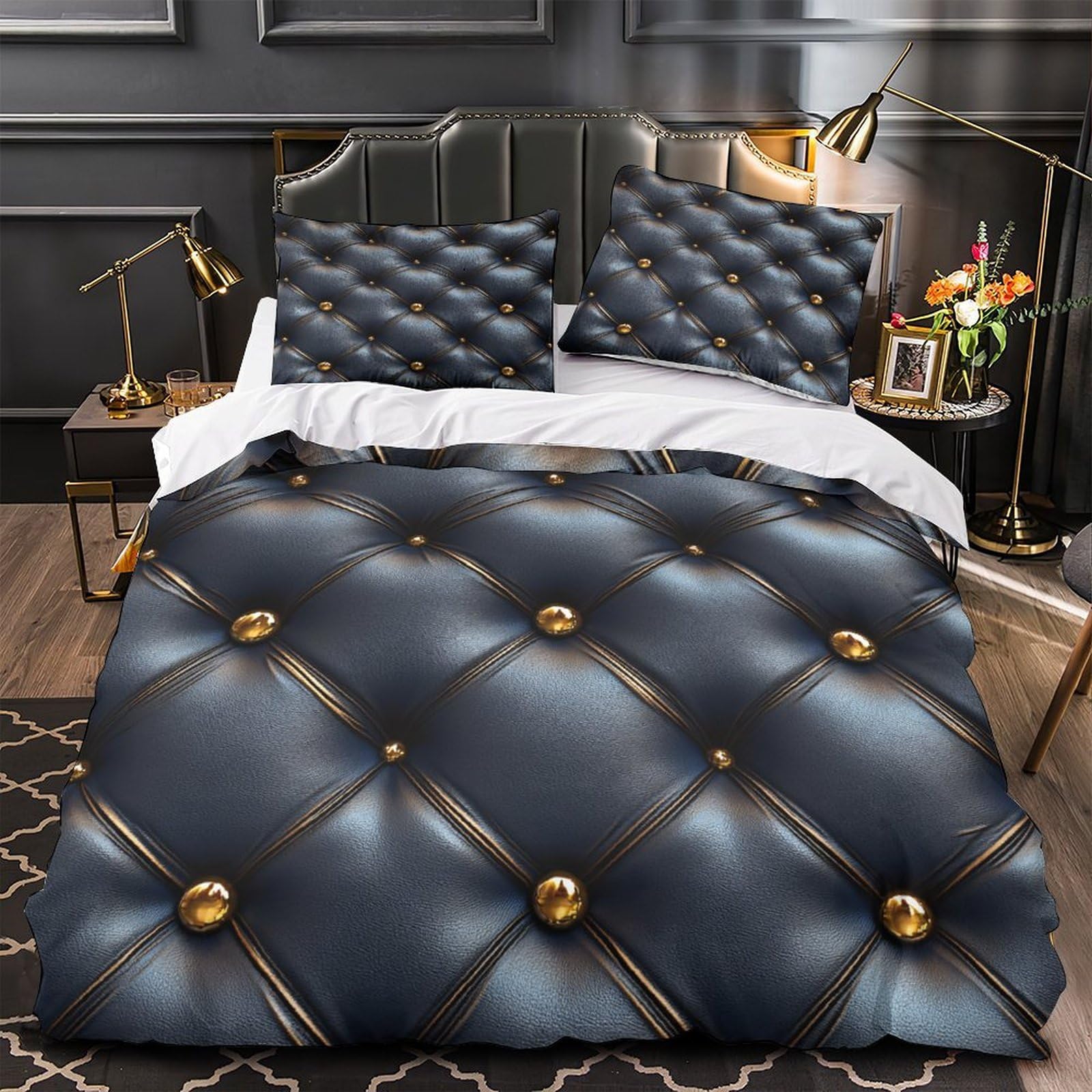 Housse de Couette Microfibre Confortable pour Chambre Fille Ambiance Coeur 3D