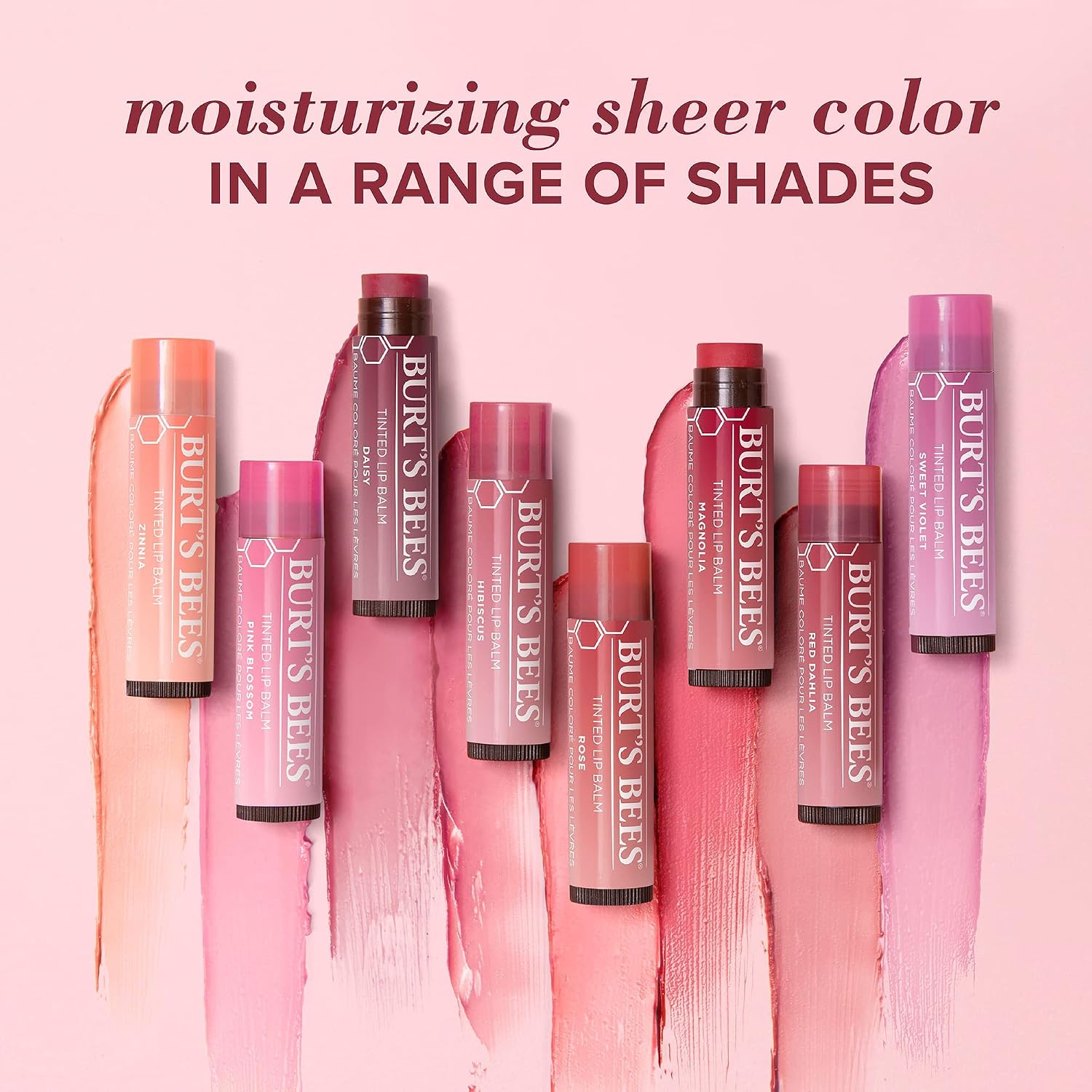 Burts Bees 100% Natural Tinted Lip Balm, Red Dahlia with Shea Butter & Botanical Waxes 1 Tube