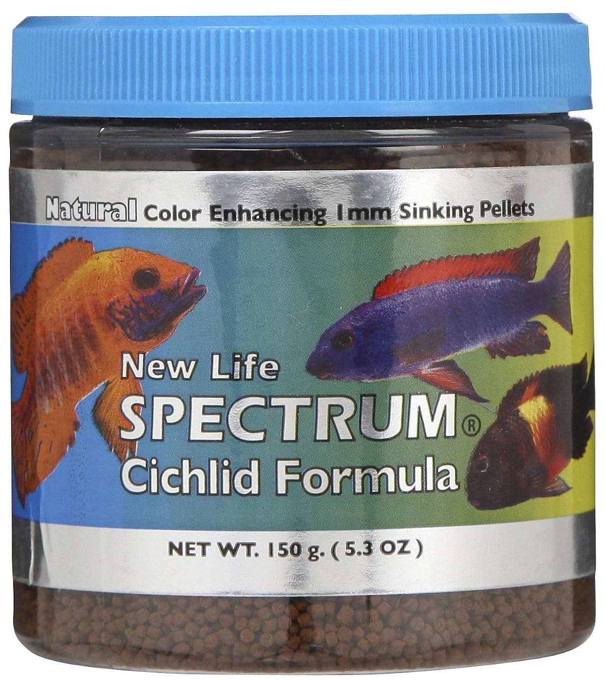 New Life Spectrum Cichlid Formula 1mm Sinking Pellet Fish Food 150g