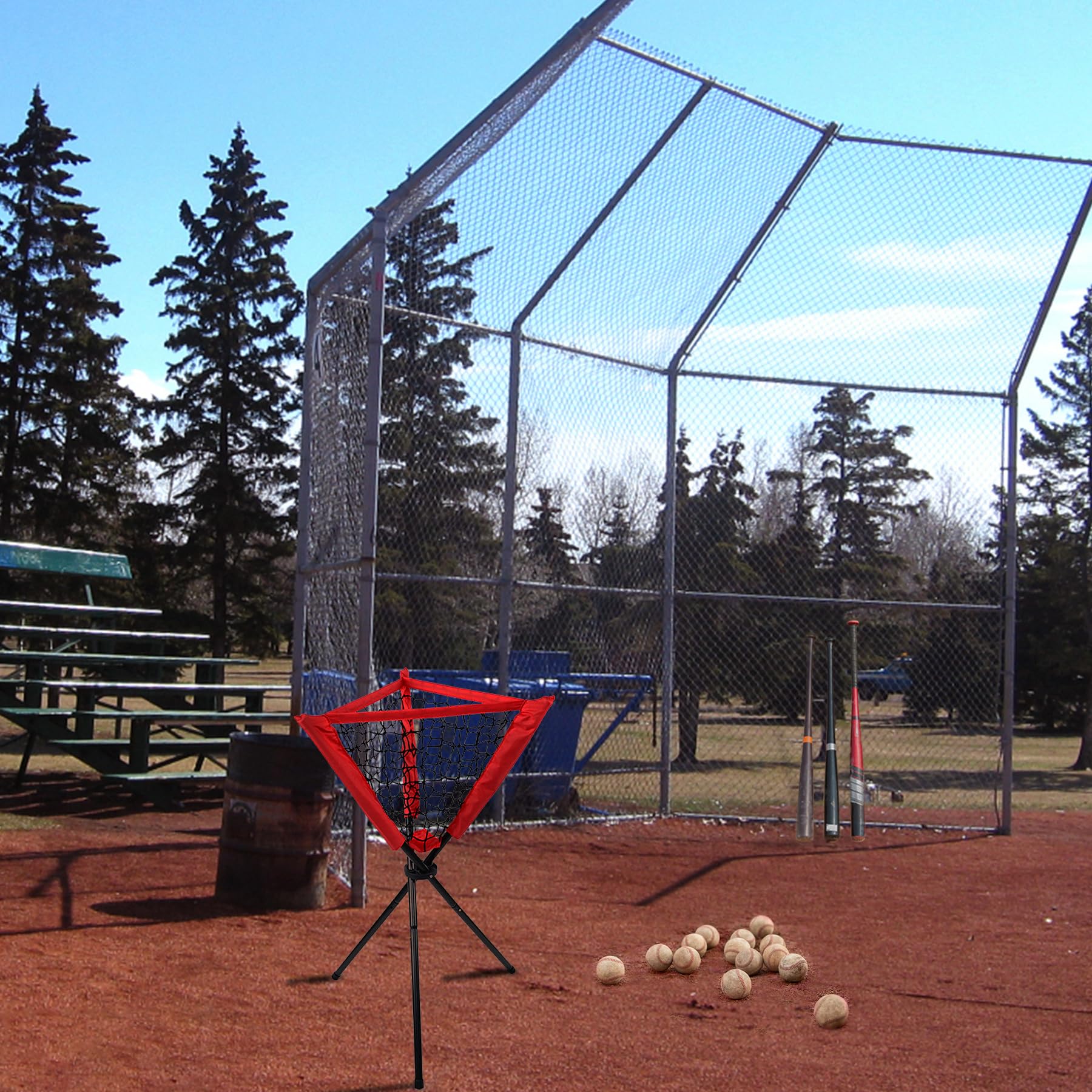 BOOSTEADY Baseball Caddy Softball Coaching Accessories, Baseball Training Equipment Portatile e Staccabile, Batting Tee Softball Rack per Pratica di Battitura Pitching Training Ball Storage