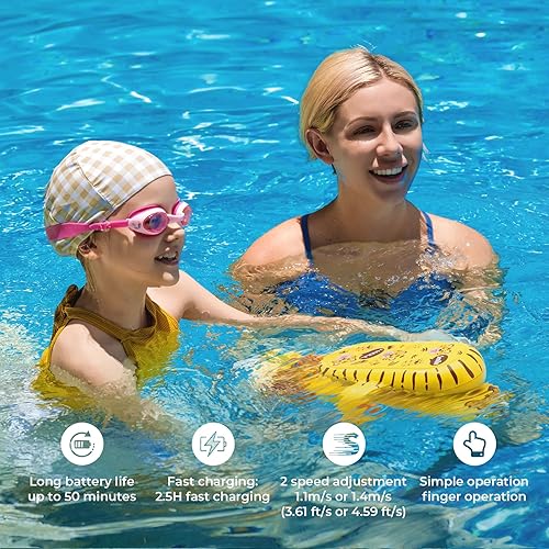 Miniatura 2 de Patinete subacuático para tiempo de diversión familiar, batería de larga duración para nadar y esnórquel, 2 modos de velocidad, patinete de piscina