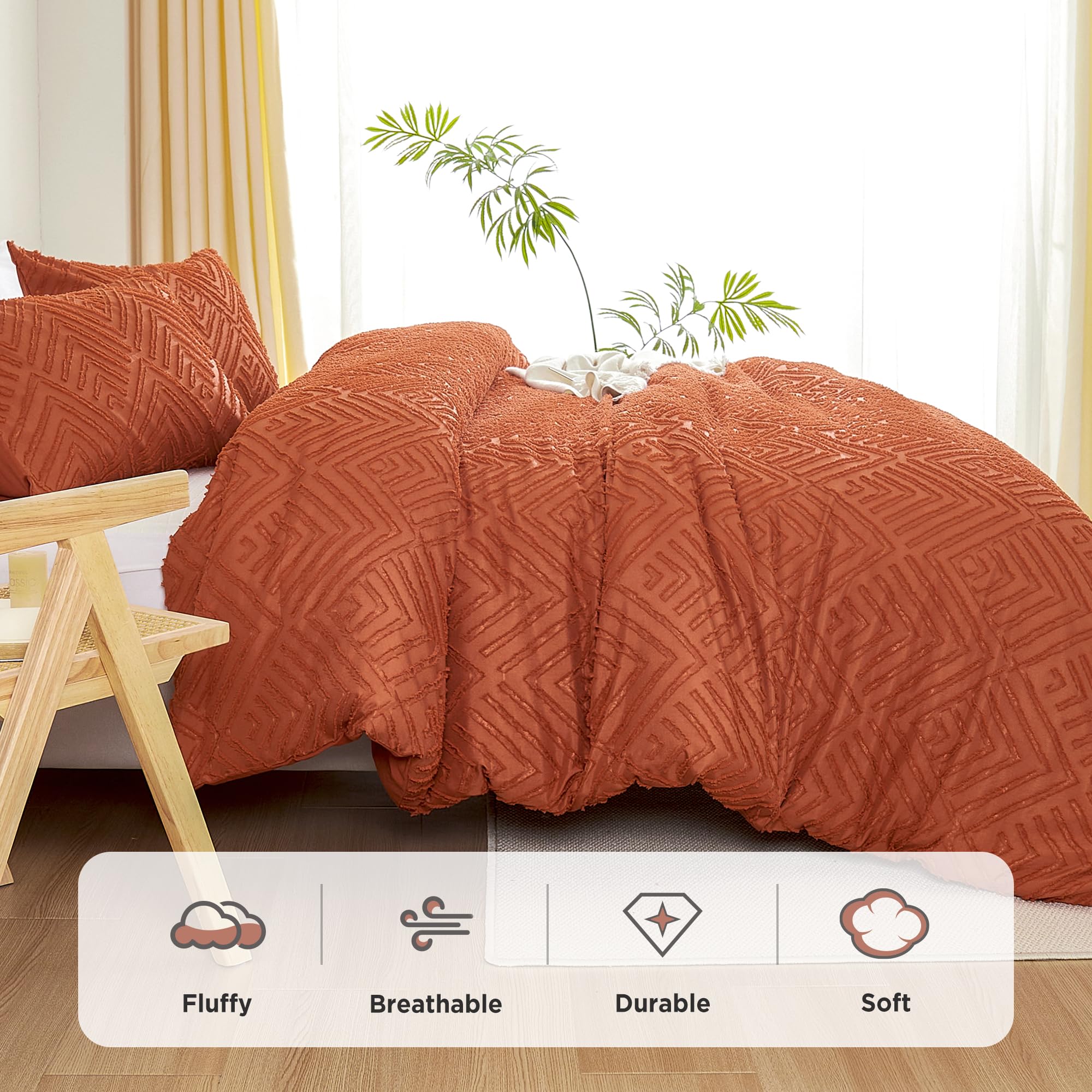 Litanika Set copripiumino King Size 3 pezzi Boho in microfibra