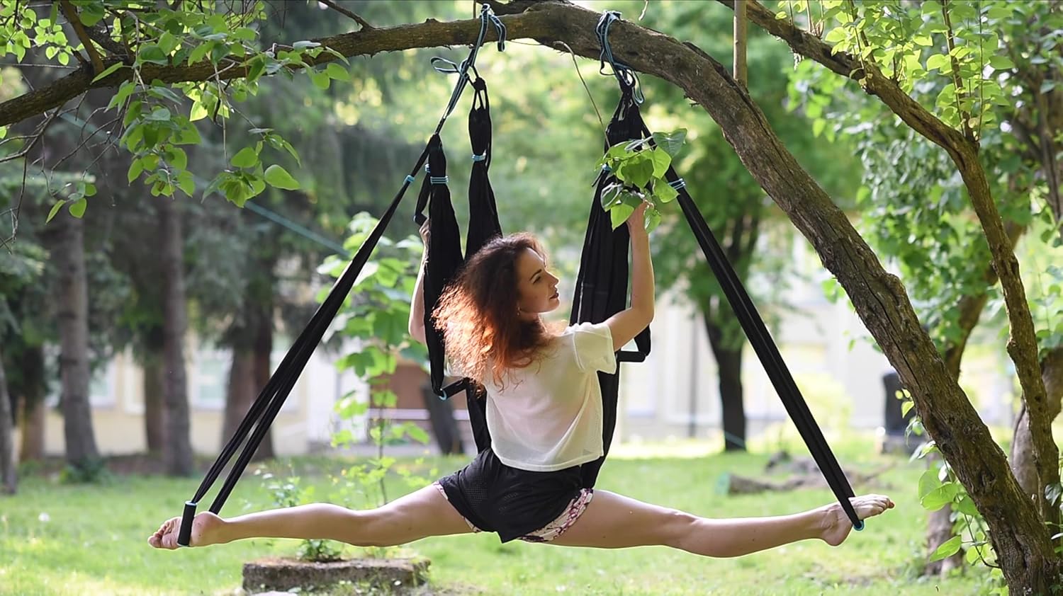 Aerial Yoga Swing Set - Hammock Hanging Swing - Sling Inversion Fly Kit - Antigravity Yoga Sling - Suspension Trapeze 8 81MIV8pbv0L. AC SL1500