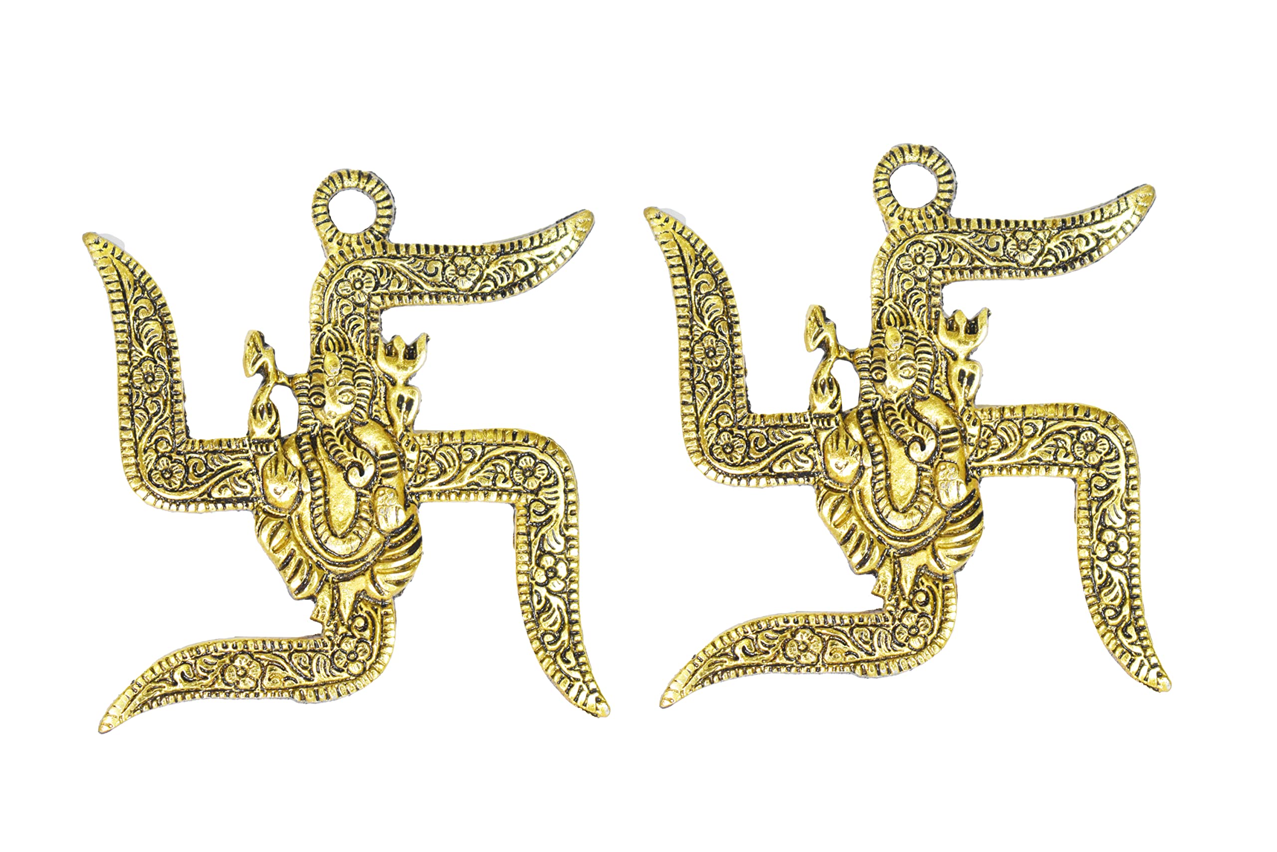 Tarini Gallery Metal Swastik Pair - 4 Inch