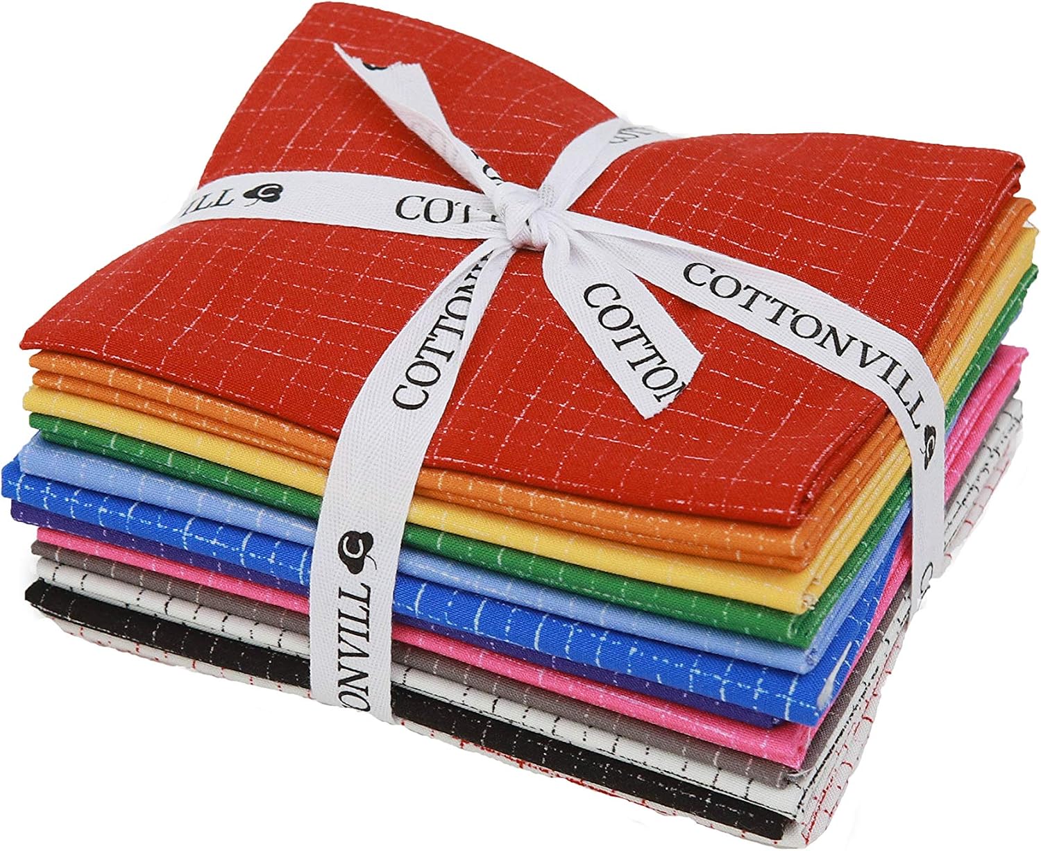 COTTONVILL EMANON Stripe Lazy Gingham 20COUNT Cotton Print Fabric (10inch, D-Stripe Lazy Gingham)