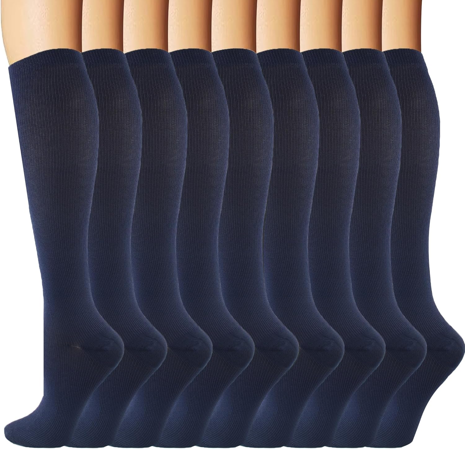 6 Pairs Compression Socks for Women and Men Circulation, 20-30 mmhg Support for Athletic Running, Hiking, Nurse, Recovery