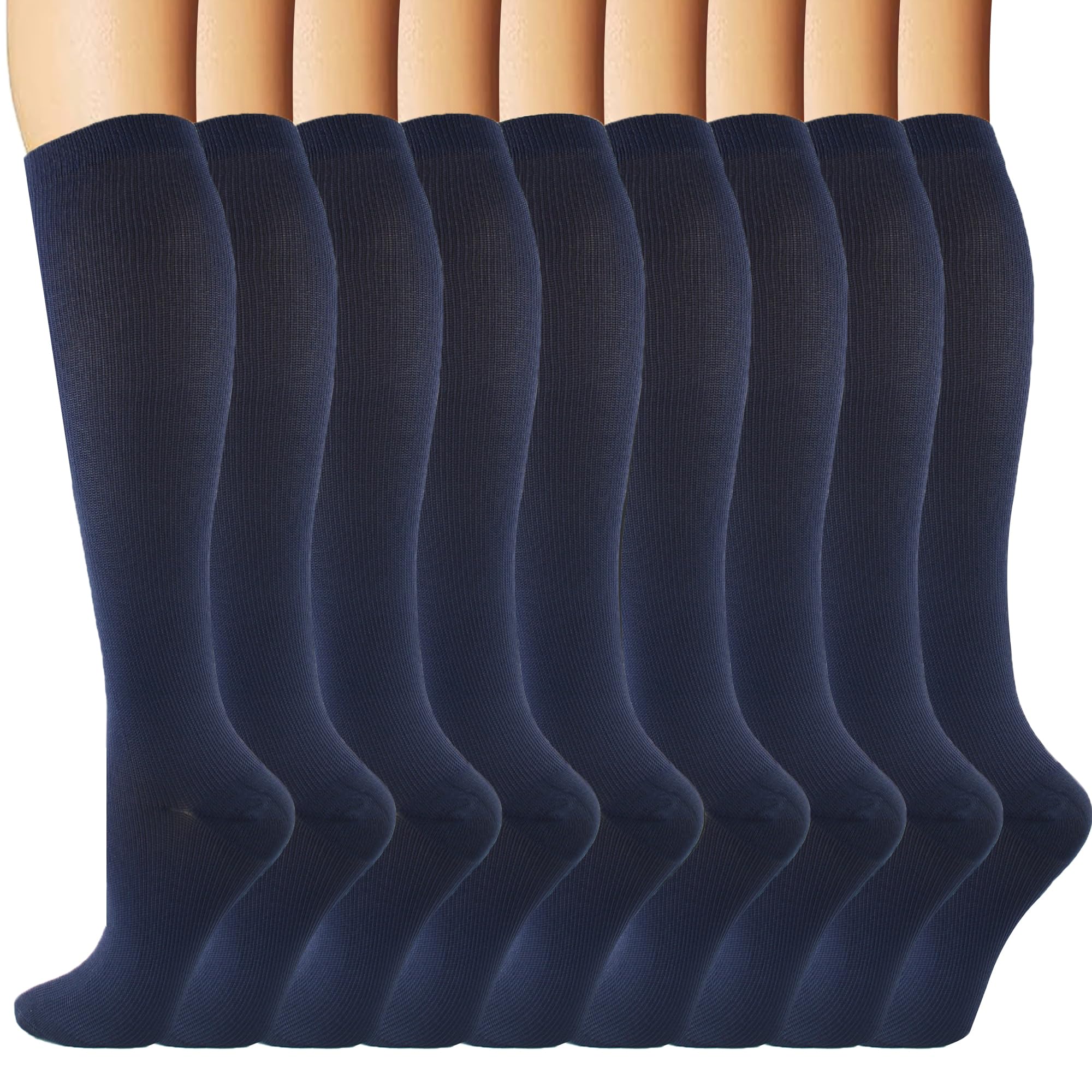 6 Pairs Compression Socks for Women and Men Circulation, 20-30 mmhg Support for Athletic Running, Hiking, Nurse, Recovery