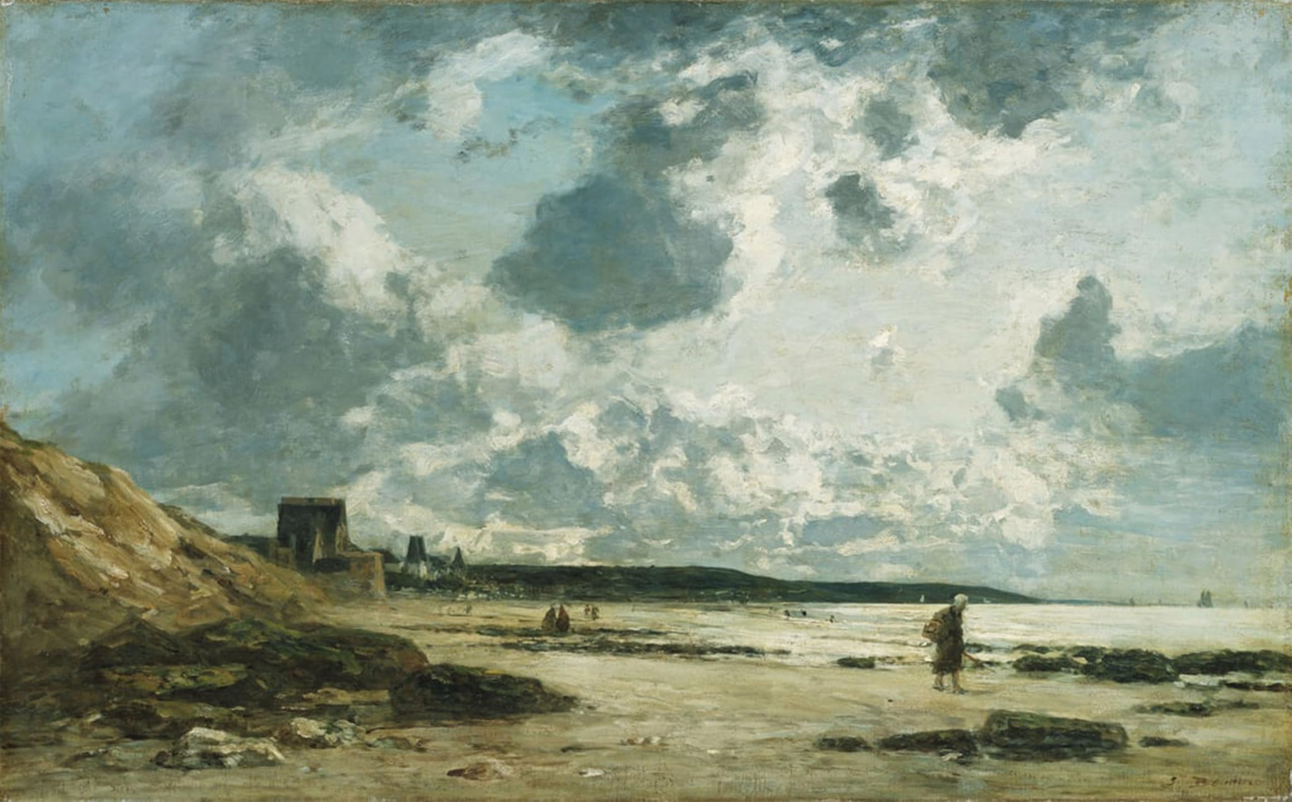 POSTERIIk Famous Print Pop Art Wall Art Graffiti Trouville the Black Rocks by Eugene Louis Boudin Art Prints for Home Decor 60x90cm